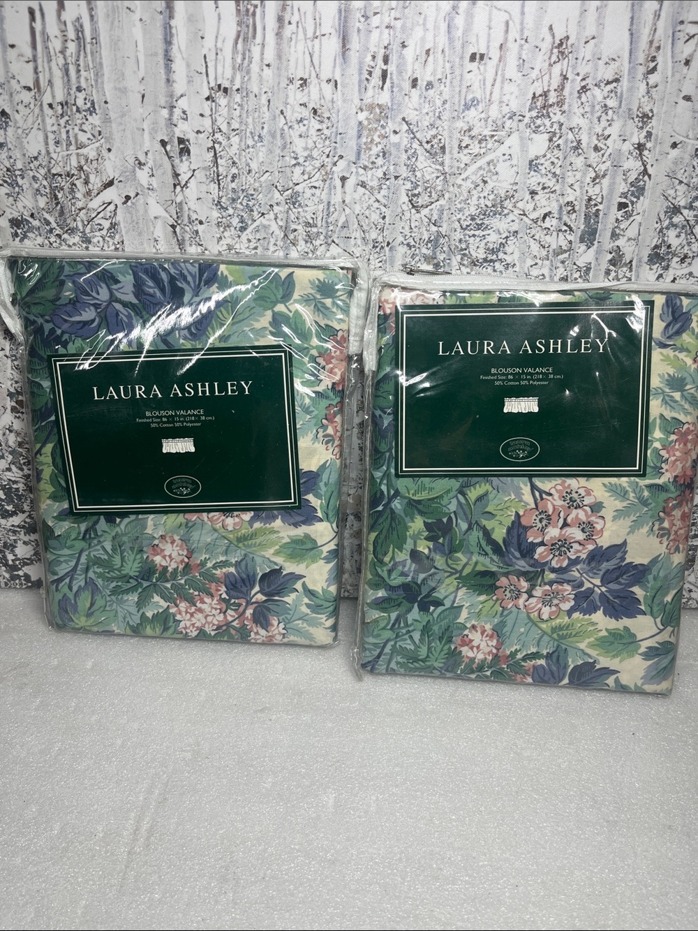Laura Ashley Blouson Floral Valances 86”x 15”